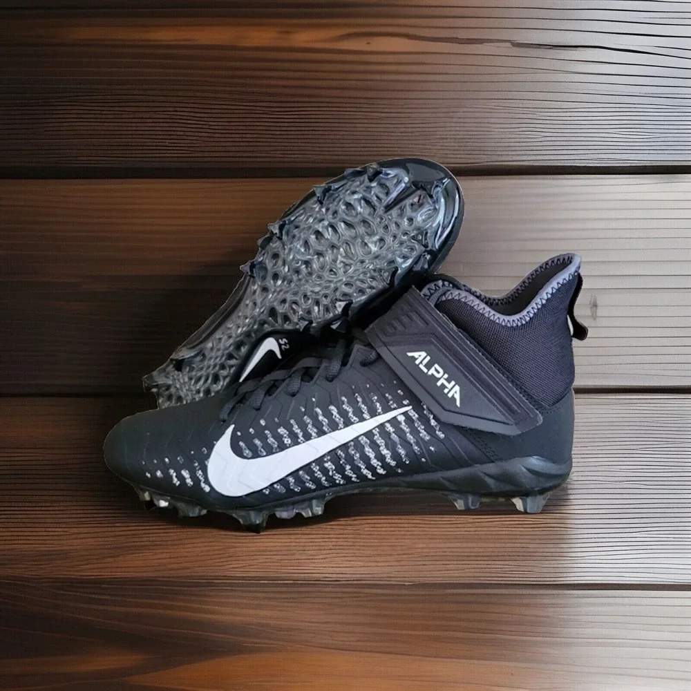 Mens 11 - Nike Alpha Menace Pro 2 Mid Football Cleats Black White